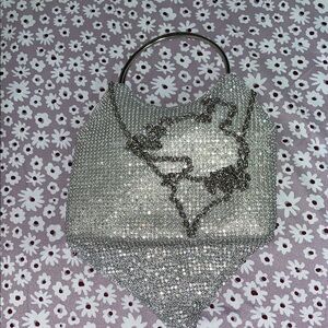 Silver Crystal Embellished Women's Bag